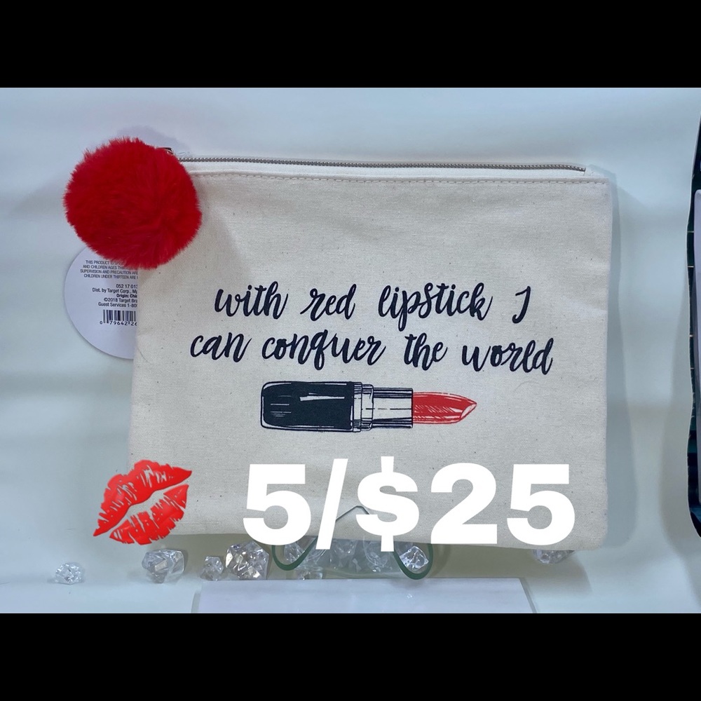 💋 Fun Canvas Makeup Bag